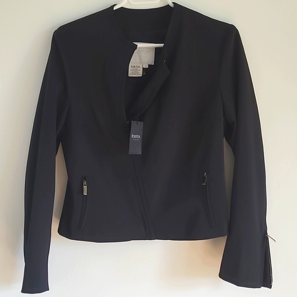 Votre Nom Black Zip-Front Blazer Jacket